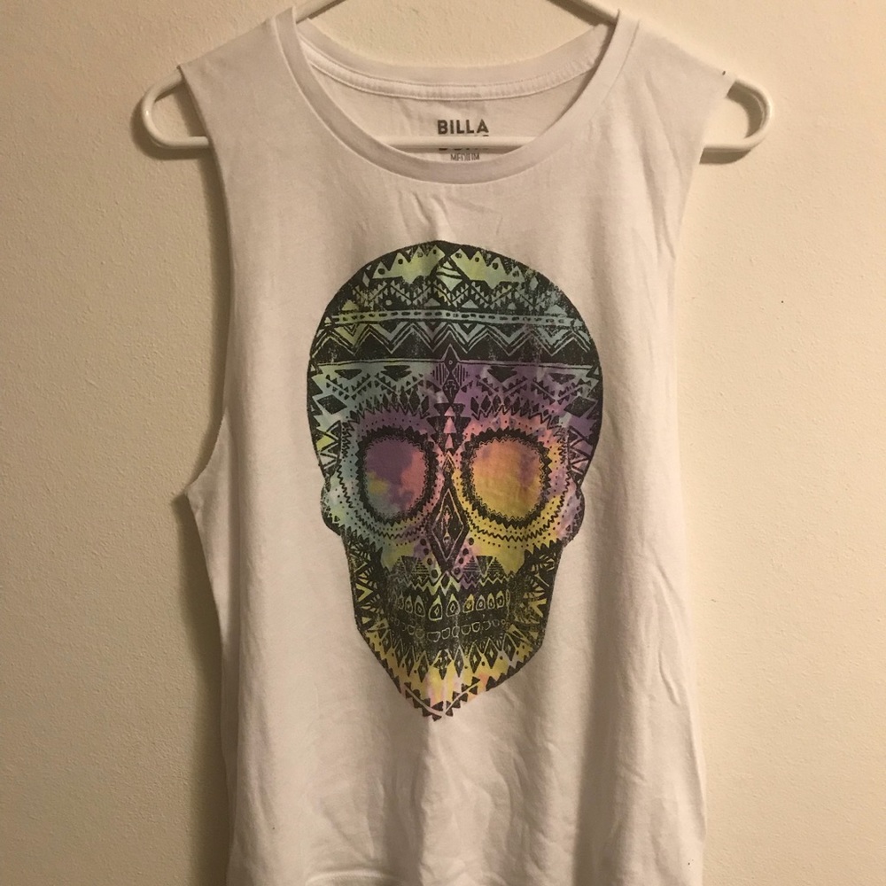 FINAL PRICE 💀 🌈 Billabong Sugar Skull Muscle Tee